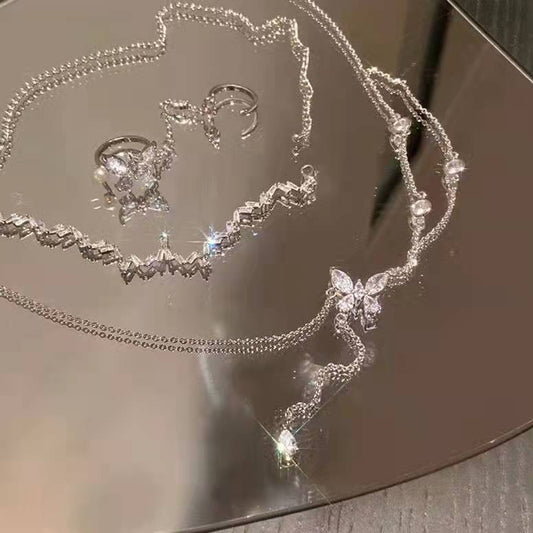 Butterfly tassel female temperament celebrity necklace