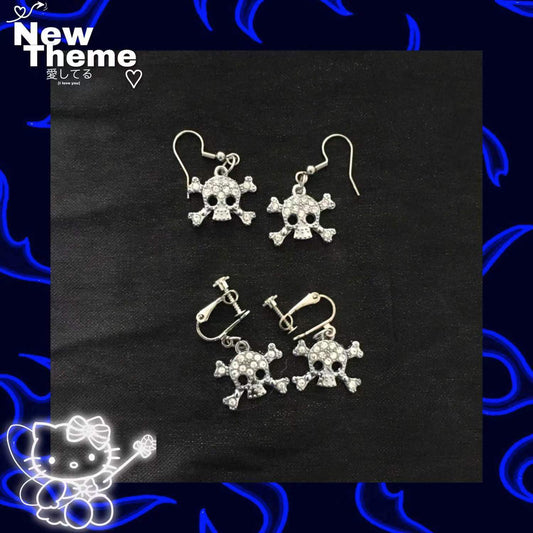S925 silver skull earrings