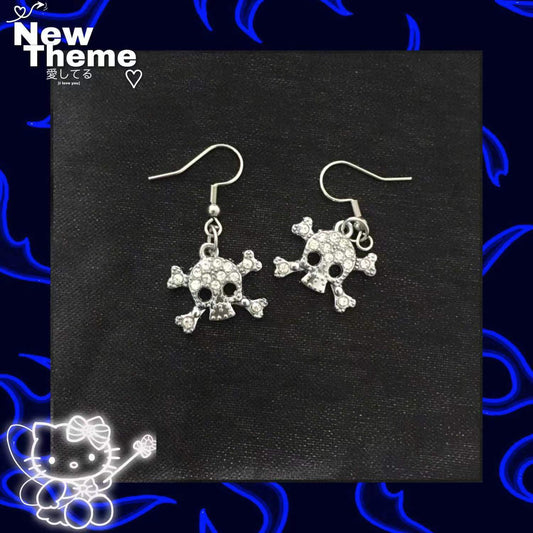 S925 silver skull earrings