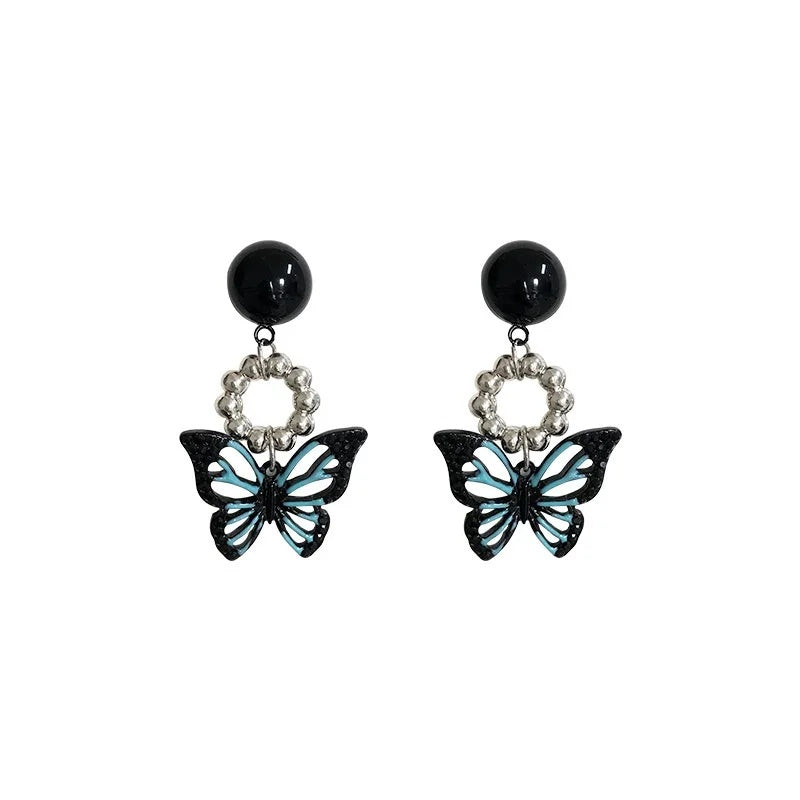 Sweet cool black butterfly earrings