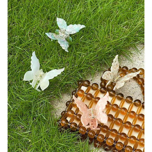 Butterfly claw clip Vintage acetate Mermaid Ji hair claw headdress sweet hairpin tide