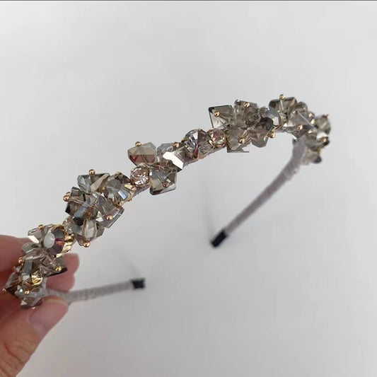 Vintage headband hairpin French transparent delicate Rhinestone temperament hundred headband