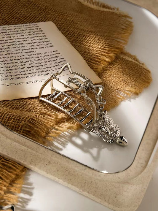 Super fairy romantic Butterfly Love Pendant clip sweet maiden temperament hair clip tassel hairpin plate hair ornament shark clip