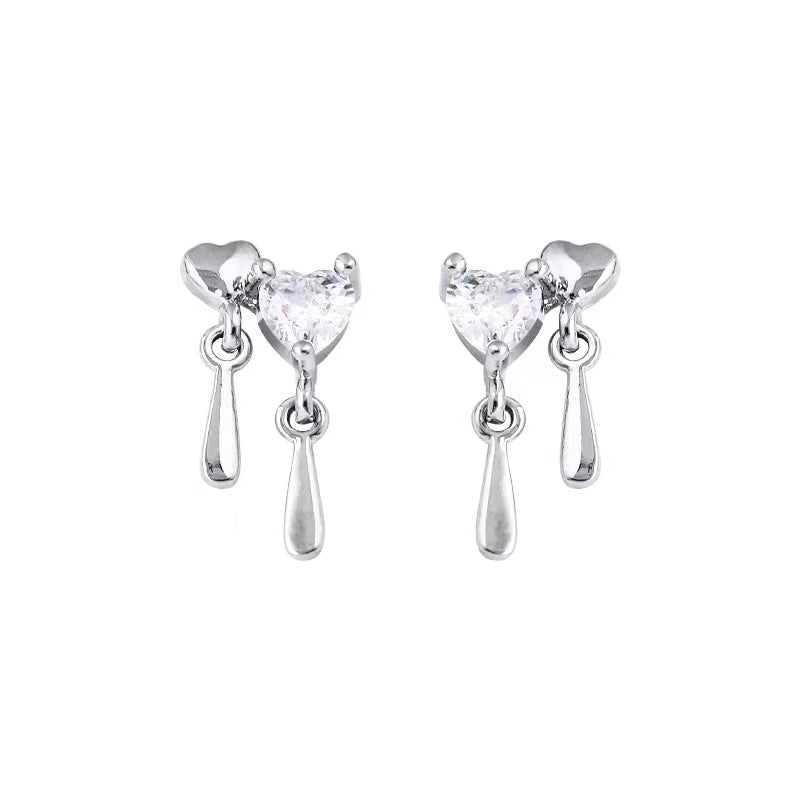 925 Love Earrings Sterling Silver female water drop earrings