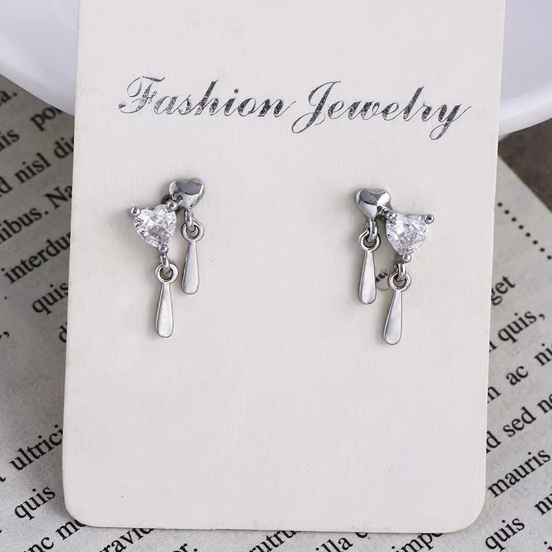 925 Love Earrings Sterling Silver female water drop earrings