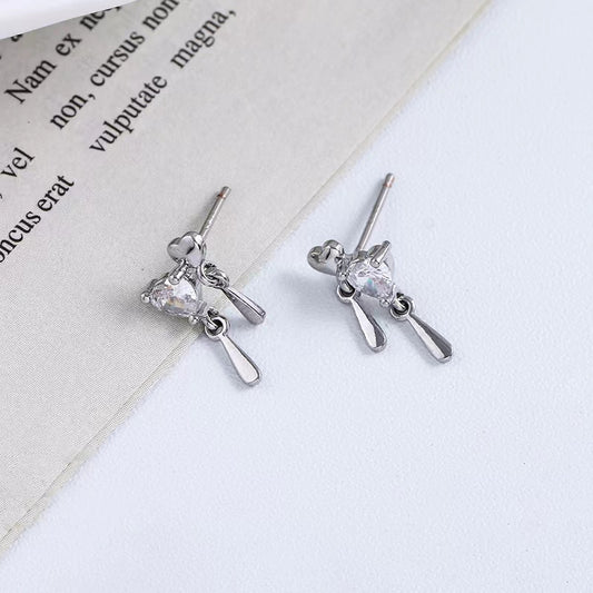 925 Love Earrings Sterling Silver female water drop earrings