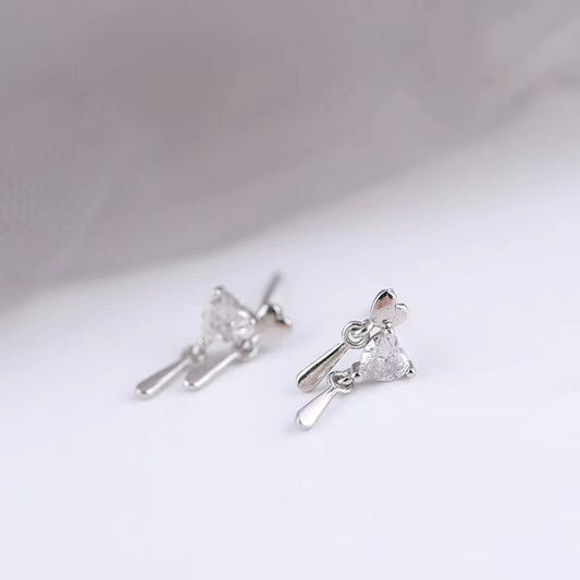 925 Love Earrings Sterling Silver female water drop earrings