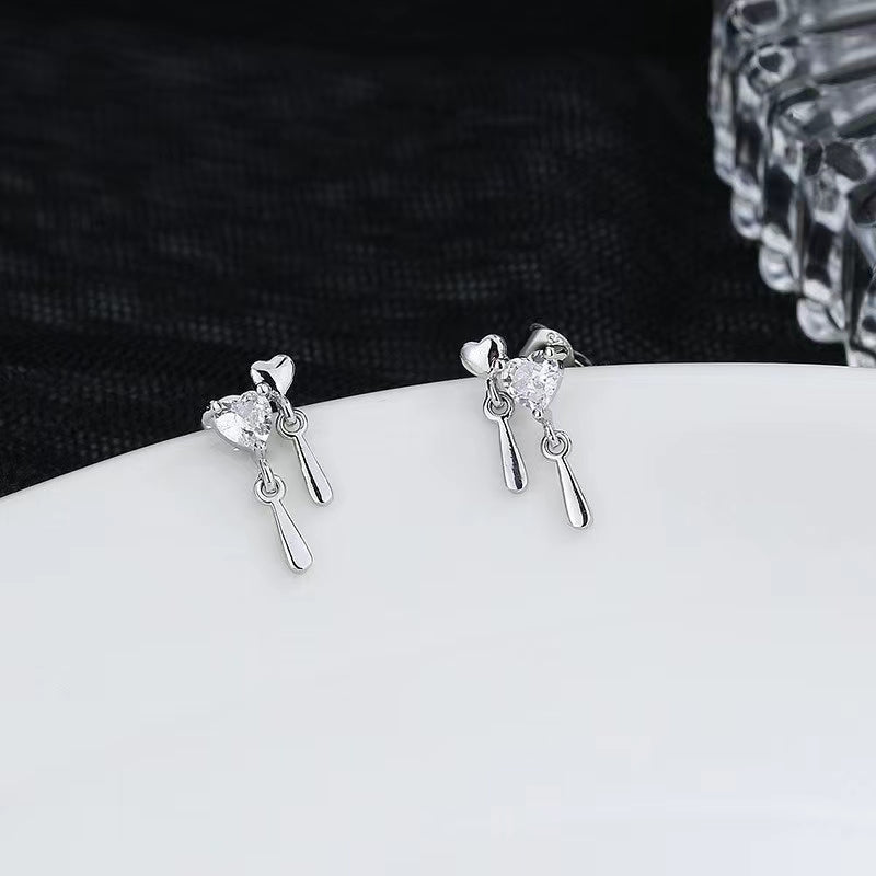 925 Love Earrings Sterling Silver female water drop earrings