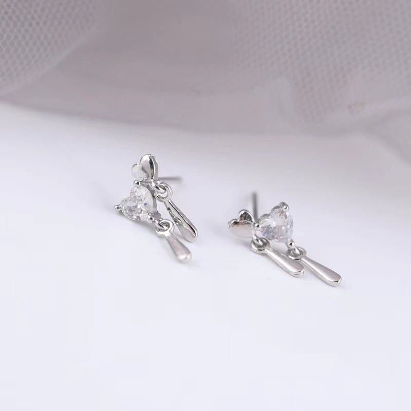 925 Love Earrings Sterling Silver female water drop earrings