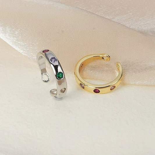Europe and the United States net red with the same models niche design zirconia female ring popular fashion open ring