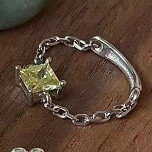 S925 sterling silver ring, small crowd Beaded jade ring (female)