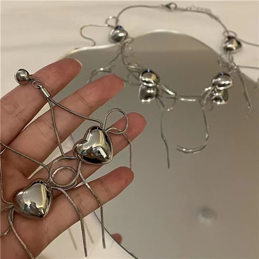 Snake bone chain bow knot love tassel clavicle chain eardrop female