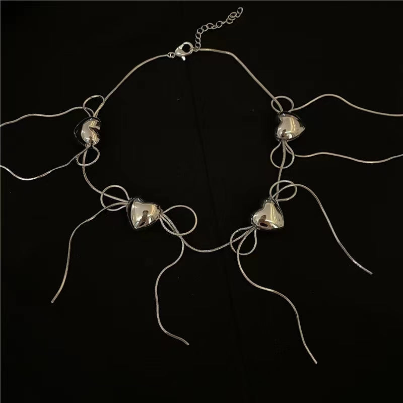 Snake bone chain bow knot love tassel clavicle chain eardrop female