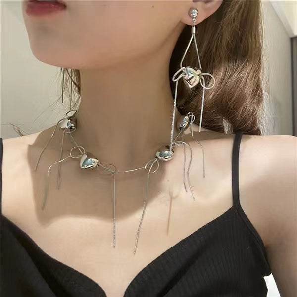 Snake bone chain bow knot love tassel clavicle chain eardrop female