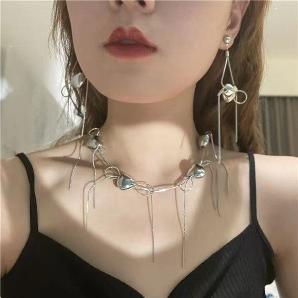 Snake bone chain bow knot love tassel clavicle chain eardrop female