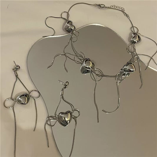 Snake bone chain bow knot love tassel clavicle chain eardrop female