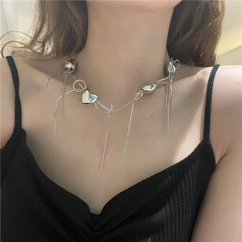 Snake bone chain bow knot love tassel clavicle chain eardrop female