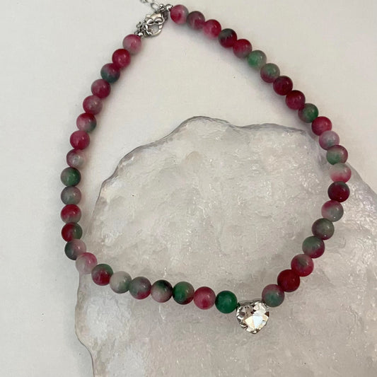 Original design: new Chinese run away pink love zircon spice pendant design: fashionable collarbone Necklace