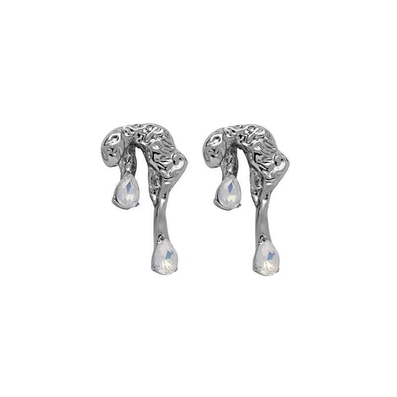 Wrinkle texture style earrings Small number design earrings High quality fashion