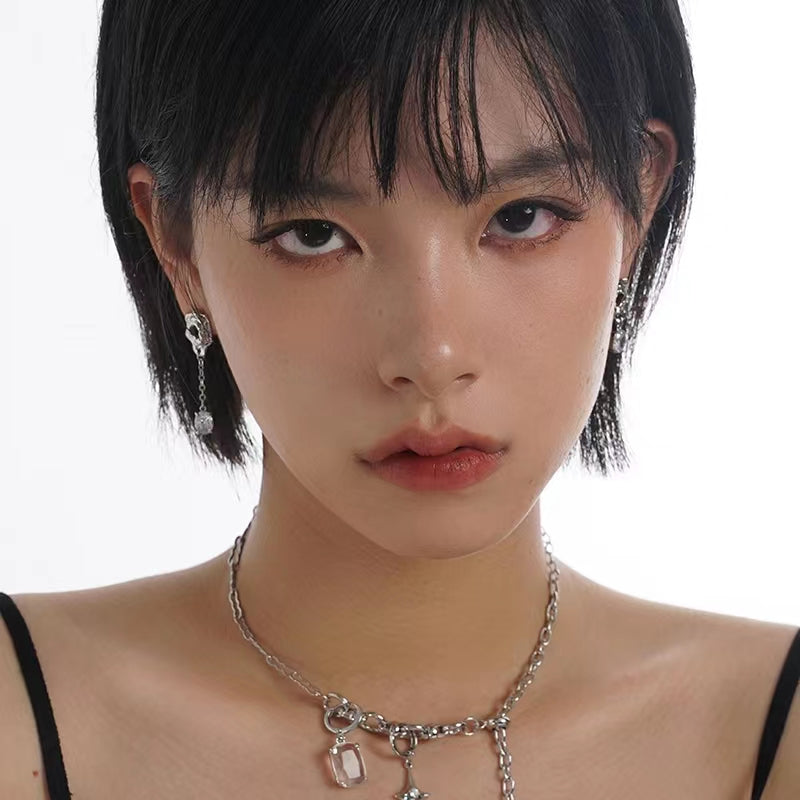 S925 Silver Needle Hollow out Irregular Wrinkle Earrings Female Retro Fashion Tassel Earrings