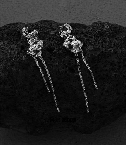 Long tassel zircon patchwork earrings femininity small number of high-end ear jewelry