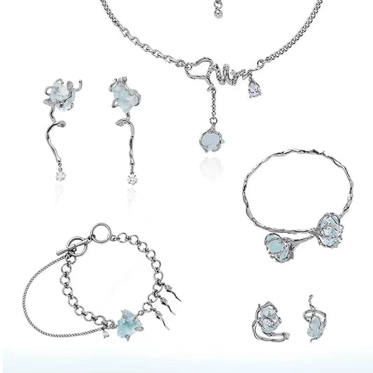 Original blue glacier series necklace female wholesale new Chinese light luxury country tide minority
