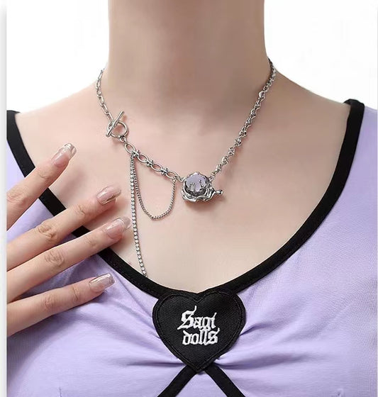 Purple glacier series necklace female new Chinese style sweet cool wind fresh fashion babes necklace