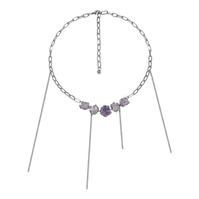 Purple glacier series necklace female new Chinese style sweet cool wind fresh fashion babes necklace