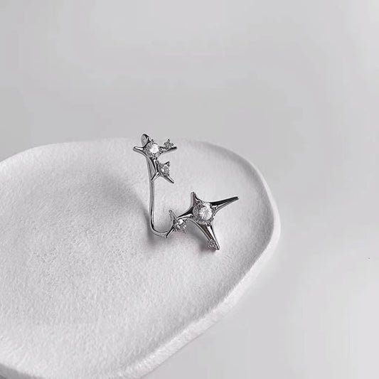 Cool wind, super shiny, star river, irregular cross awn star, integrated ear hook
