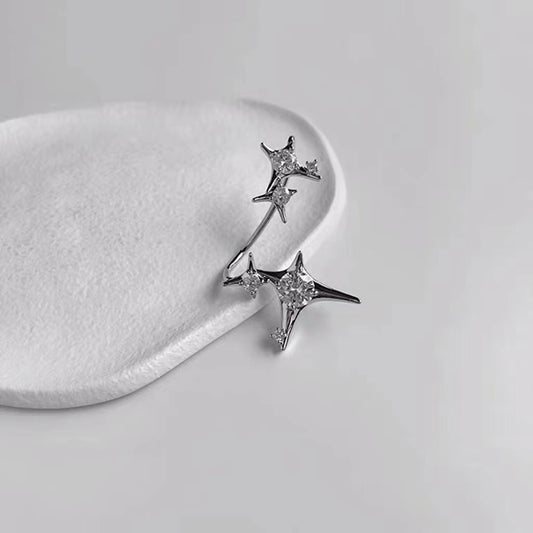 Cool wind, super shiny, star river, irregular cross awn star, integrated ear hook