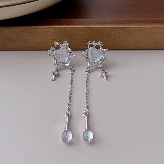 Love Moonlight Stone Earbone Clip with Earhole Free Earclip Female Delicate