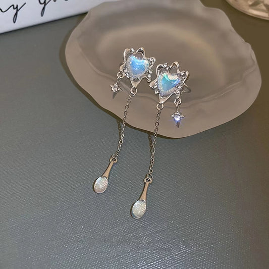 Love Moonlight Stone Earbone Clip with Earhole Free Earclip Female Delicate