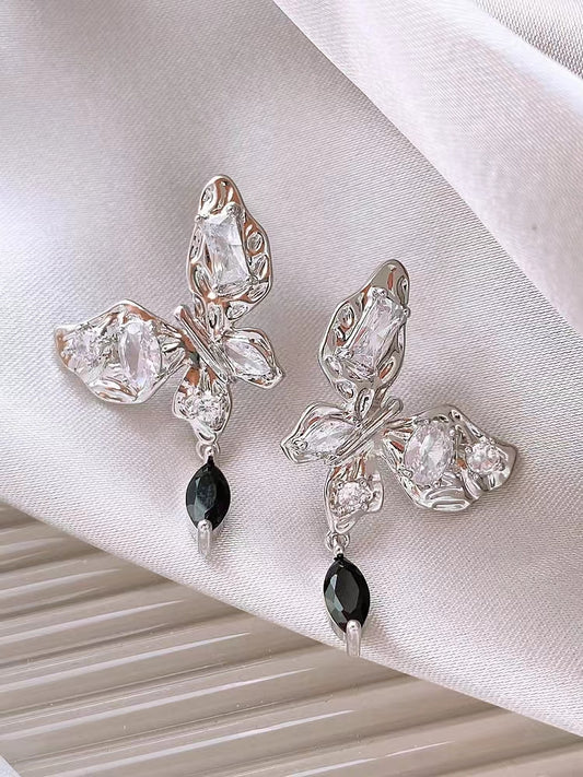 Sweet and cool butterfly earrings, female minority design, high-level sense of coldness