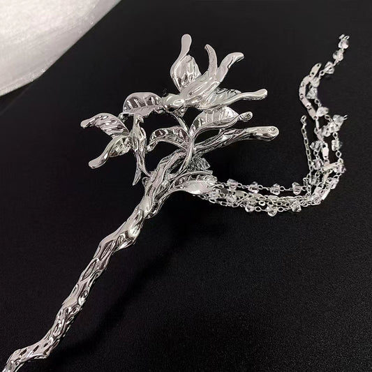 style China-Chic small crowd flowers, magpies, ancient style steps, tassels, hairpins