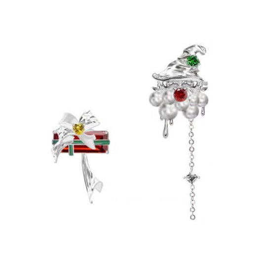 Christmas earrings Sweet autumn and winter small crowd Santa Claus elk earrings