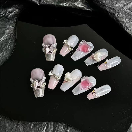 Customized nails with a high sense of taste, hand-painted design nails