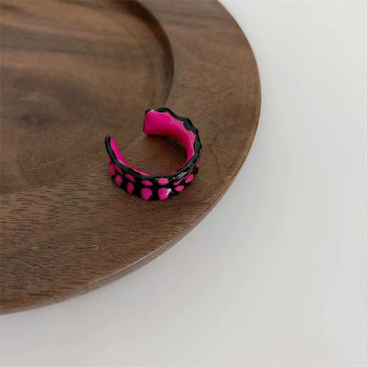 Handmade oil dripping non-fading niche design ring