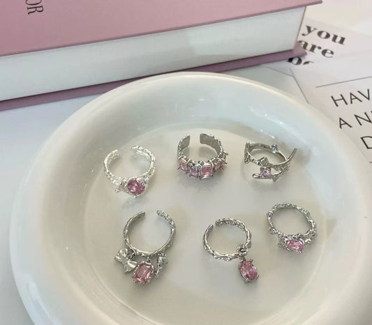 Sweet cool personalized pink zirconia ring