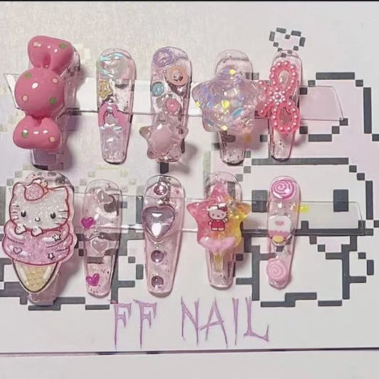 Dark kitty wears nail hot girl nail