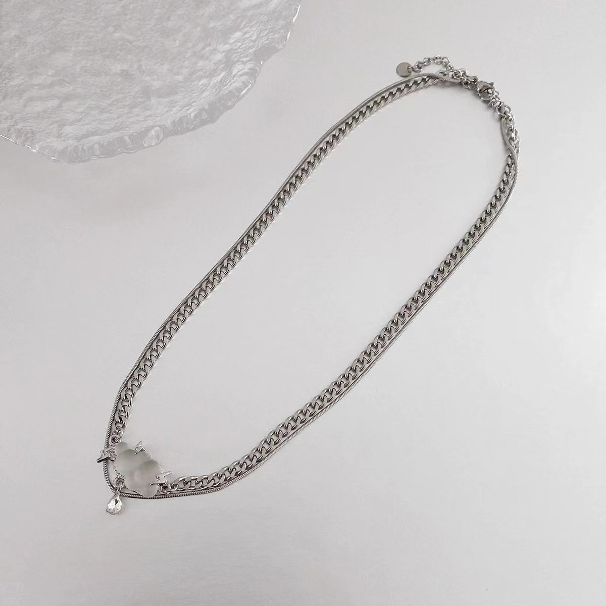 Frosted clouds starburst necklace simple niche design sense clavicle chain