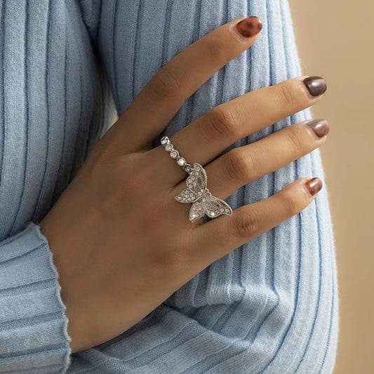 Diamond Butterfly Ring