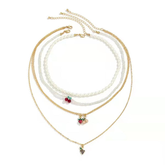Colorful beaded stackable necklace