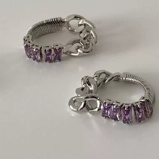 Fashion personality snake bone chain zirconium ring