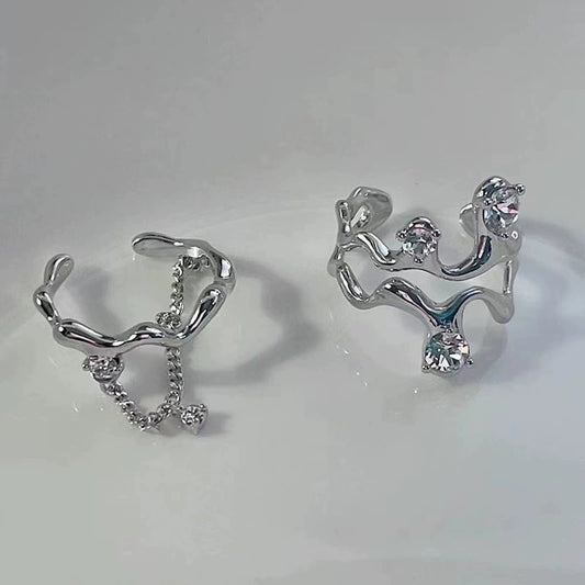 Design light luxury gemstone delicate sense irregular ring