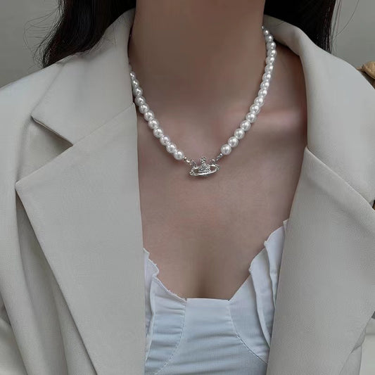 Planet pearl necklace for women