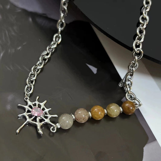 Fake double-layer necklace with shaped pearls and a high sense of sophistication