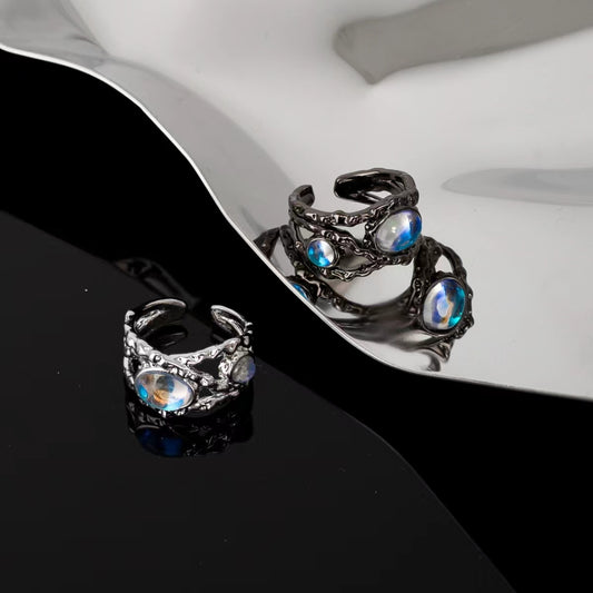 Design cat eye irregular metal ring