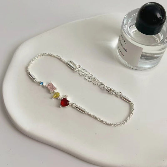 Niche design irregular color zirconia simple temperament wave sparkling bracelet