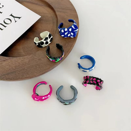 Handmade oil dripping non-fading niche design ring