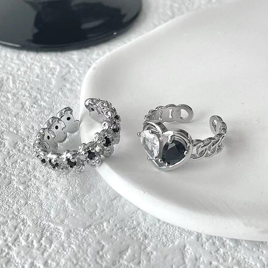Bichon ring niche design cold wind advanced Y2K sweet cool index finger open ring